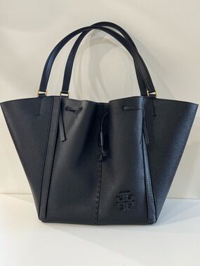 Tory Burch Authentic Black Leather Tote Bag - NWOT